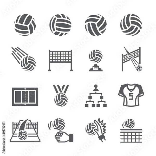 Fototapeta Volleyball icon set