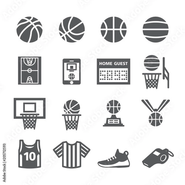 Fototapeta Basketball icon set