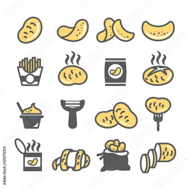 Fototapeta Potato icon set