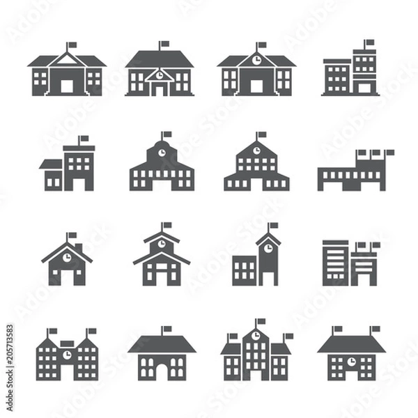 Fototapeta School icon set