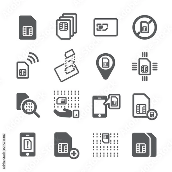 Fototapeta Sim icon set