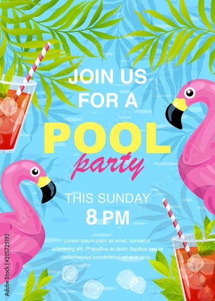Obraz Vector pool party invitation design