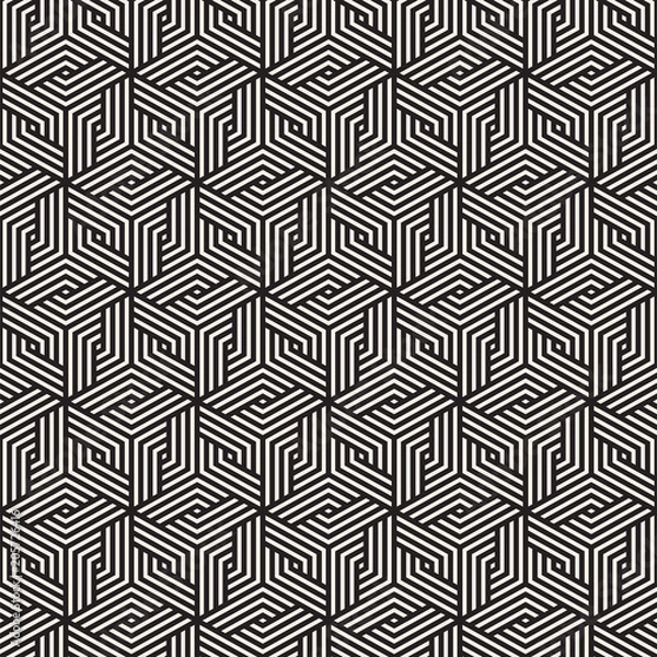 Fototapeta Vector seamless lines mosaic pattern. Modern stylish abstract texture. Repeating geometric tiles