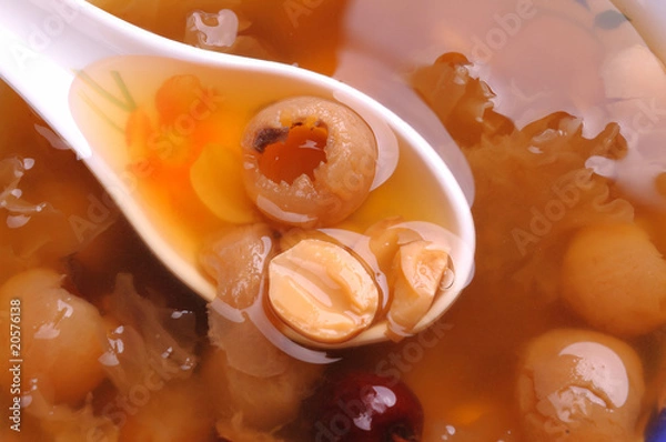 Obraz Asian traditional herbal lotus seed sweet soup