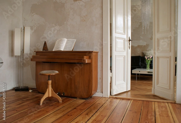 Obraz wohnung design klavier