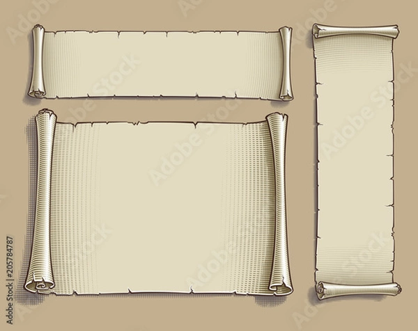 Obraz Three Engraved Cartoon Scrolls