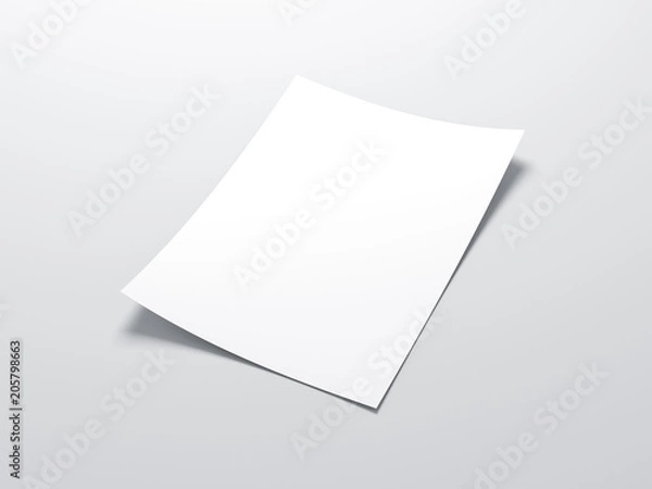 Fototapeta White vertical paper sheet Mockup