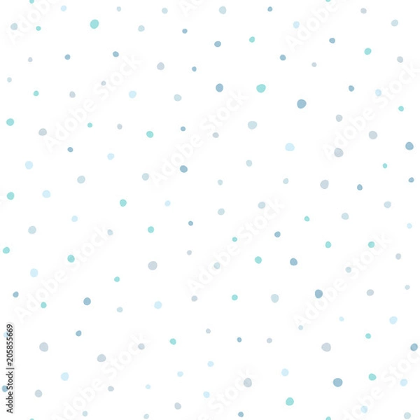 Fototapeta Seamless pattern with round dots drawn by hand. Endless spotted print.