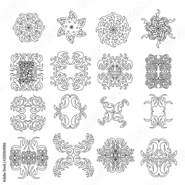 Fototapeta Set with decorative patterns and ornaments