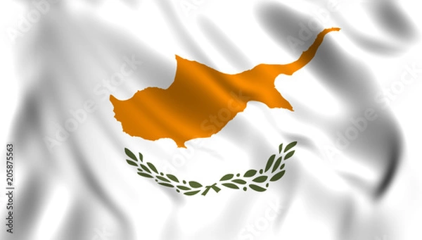Obraz flag cyprus waving in the wind