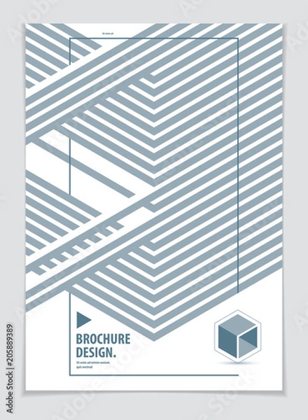 Fototapeta Abstract Modern Vector minimal template Flyer. Vector geometric pattern abstract background. Design template for booklet, greeting card, invitation and advertising. A4 print format.