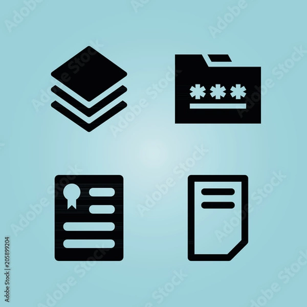 Obraz Filled interface 4 vector icons set. 4 icons page symbol for your web site design. logo, app, ui, illustration, eps10