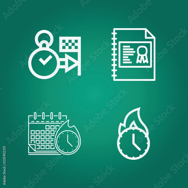 Fototapeta Outline business 4 vector icons set. 4 icons page symbol for your web site design. logo, app, ui, illustration, eps10