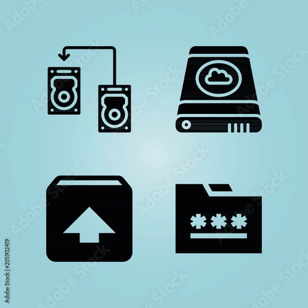 Fototapeta Filled interface 4 vector icons set. 4 icons page symbol for your web site design. logo, app, ui, illustration, eps10