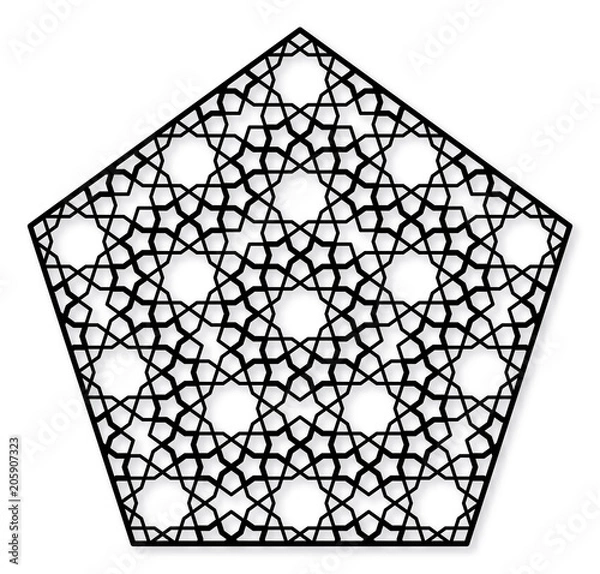 Obraz Decorative panel of oriental style. For laser cutting.