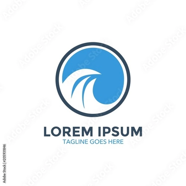 Fototapeta unique wave logo vector design. icon. vector illustration