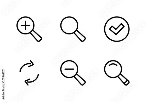 Obraz Set search Line icon stock vector illustration. Editable Stroke. 100x100 Pixel Perfect