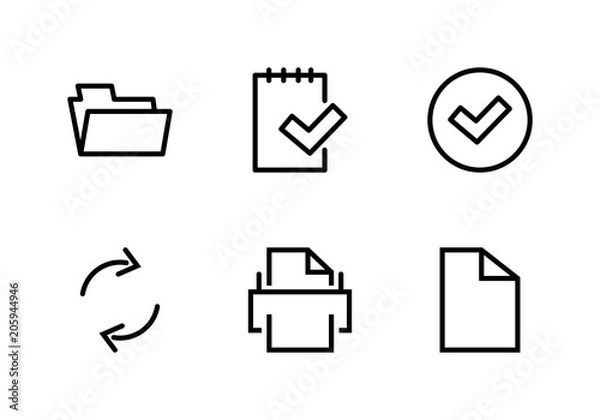 Obraz Set print Line icon stock vector illustration. Editable Stroke. 100x100 Pixel Perfect
