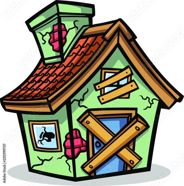 Obraz Abandon house Mascot Design Vector