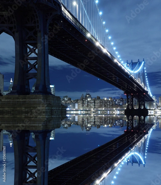 Obraz Most Manhattan w nocy
