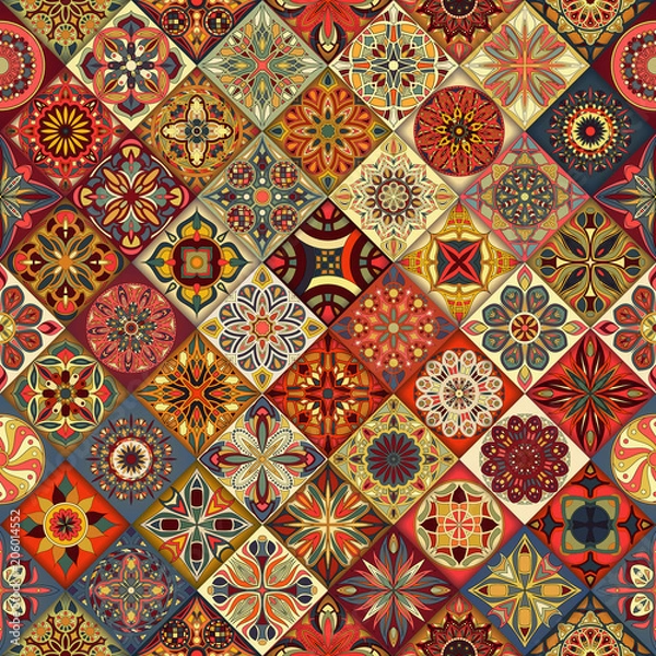 Obraz Seamless pattern with decorative mandalas. Vintage mandala elements.