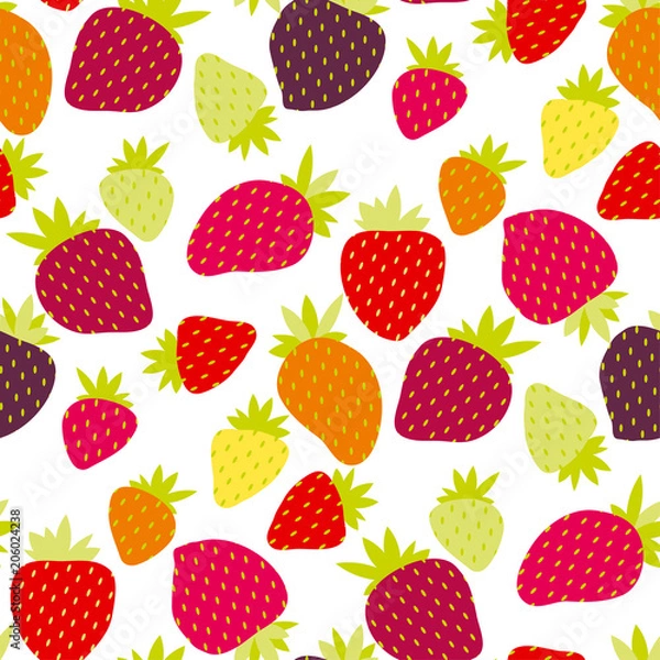 Fototapeta Simple strawberry seamless pattern for background,