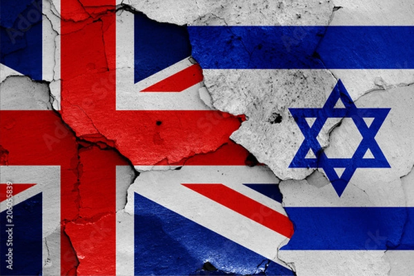 Obraz flags of UK and Israel