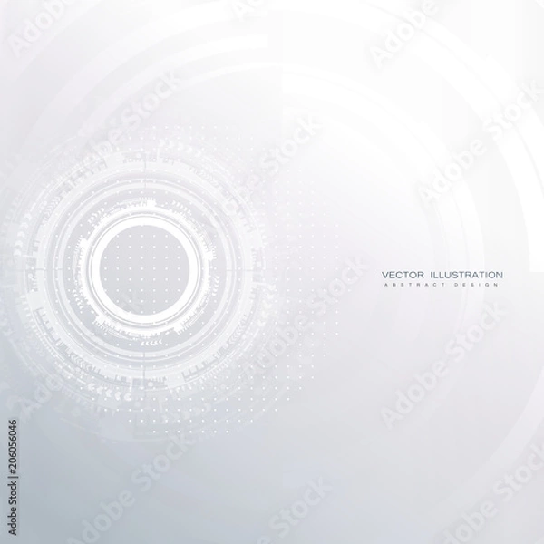 Obraz Engineering technology with various elements Digital space for content, network, business tech presentation on light color background Vector illustration
