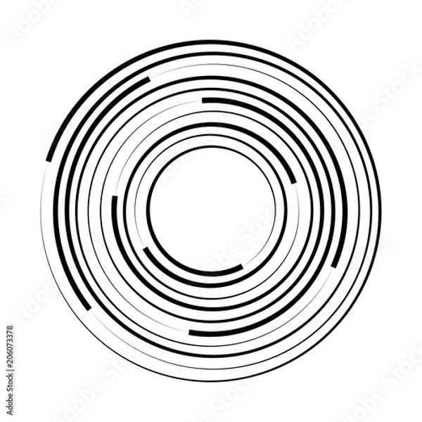 Fototapeta Concentric circle geometric element. Vector illustration