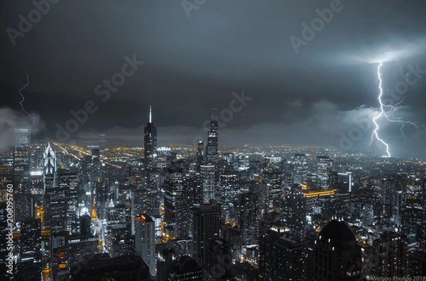 Obraz storm over the city