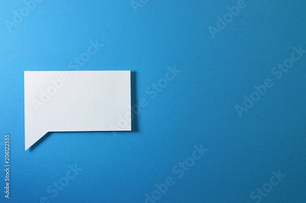 Fototapeta angular text bubble on blue background