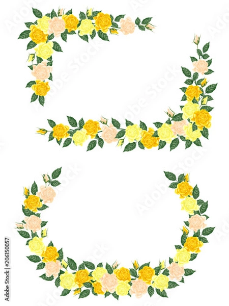 Obraz クラシカルローズのフレーム　 イエロー系