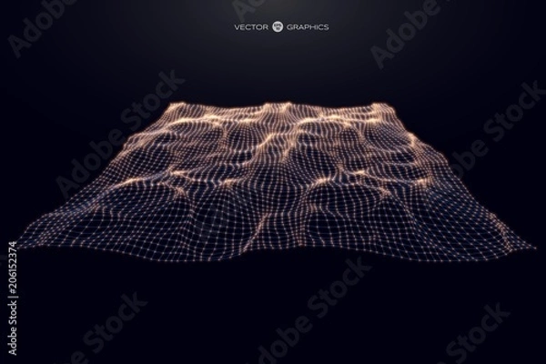 Fototapeta 3d digital vector surface