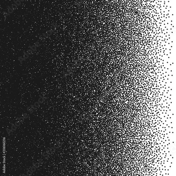 Fototapeta Random dots. Vector illustration. Abstract gradient element. Pointillism pattern. Monochrome halftone texture.