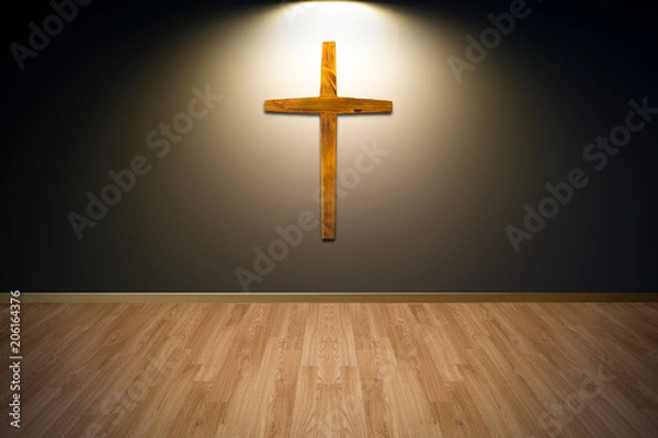Obraz Wooden cross on Empty room