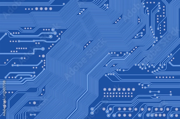 Fototapeta printed circuit - motherboard - vector