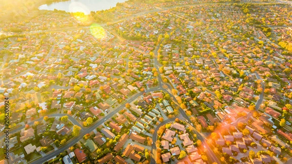 Obraz Aerial view of a typical Australian suburb