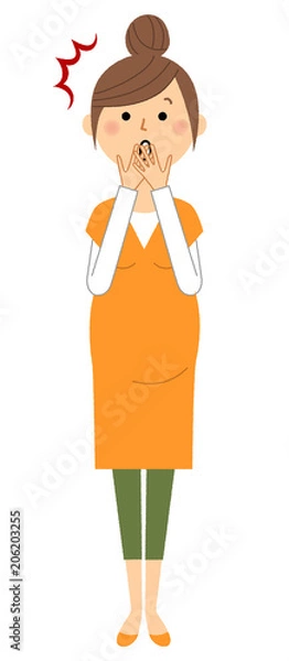 Fototapeta 妊婦　プレママ　驚く