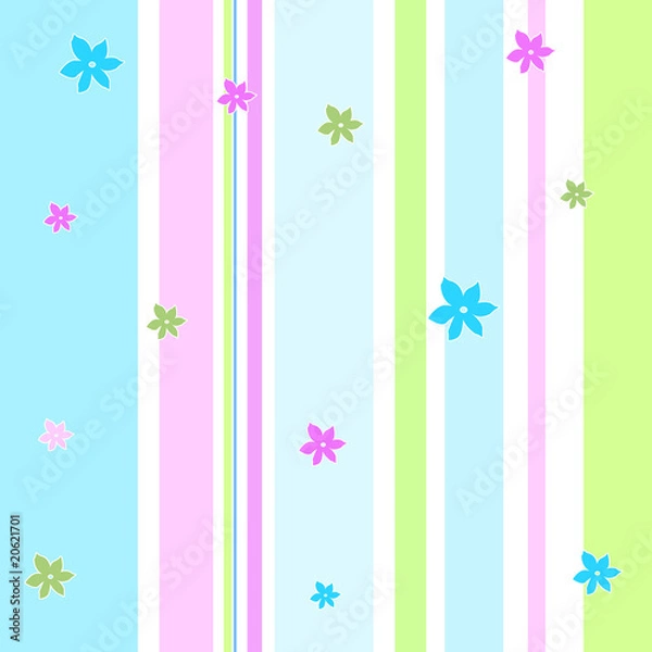 Obraz Streifenmuster mit Blumen