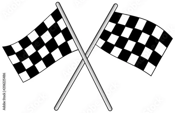 Obraz Drapeaux à Damier croisés