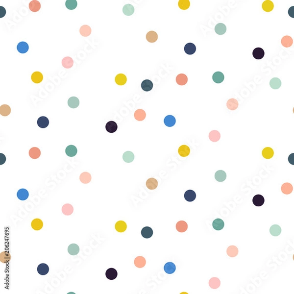 Obraz Confetti seamless vector pattern. Colorful circles texture.