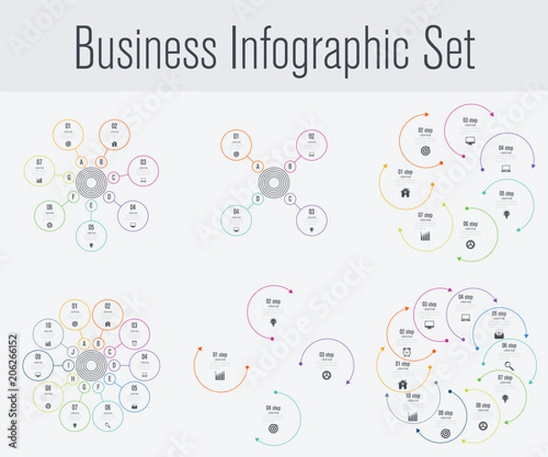 Fototapeta Set with infographics