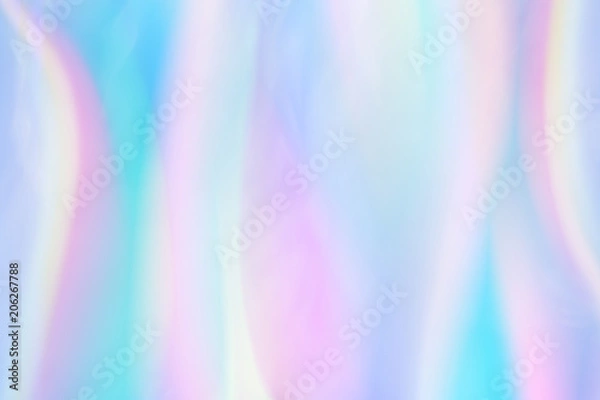Fototapeta Iridescent background. Holographic Abstract soft pastel colors backdrop. Mesh Holographic Foil Backdrop. Trendy creative vector cosmic gradient for brochure, flyer, poster design, banner, cover.
