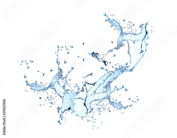 Obraz Plusk wody na białym tle.