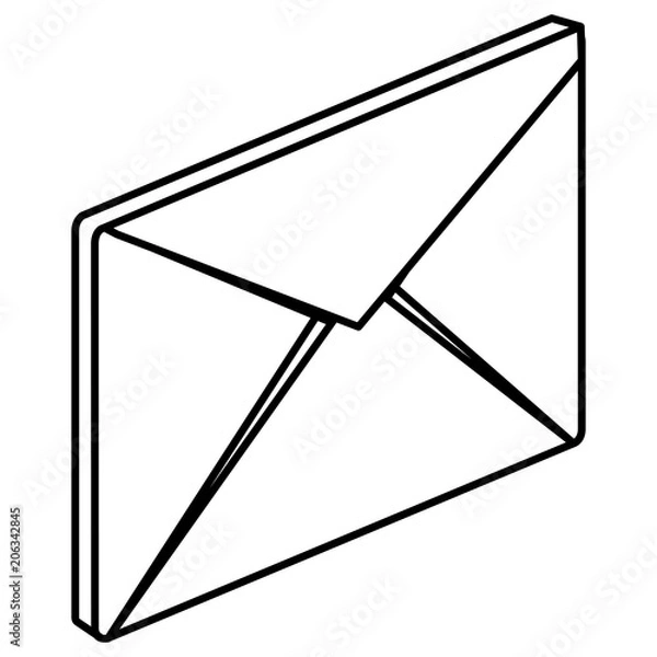 Obraz envelope mail isometric icon vector illustration design