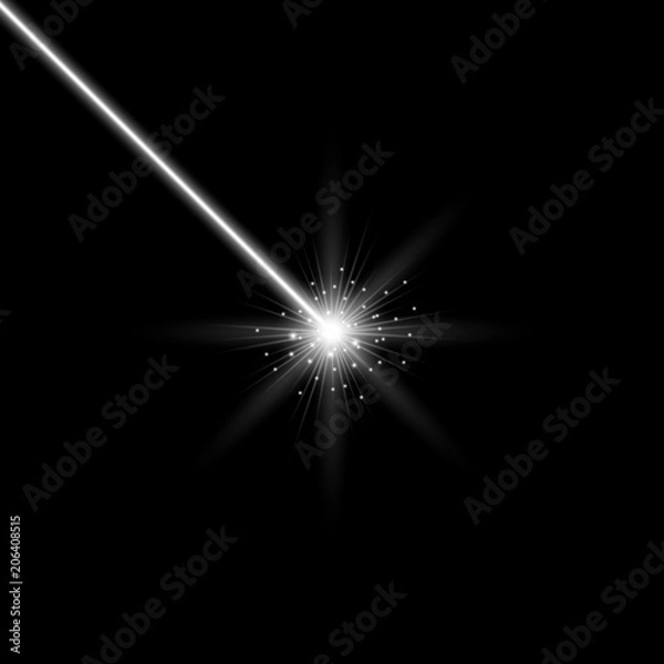 Fototapeta Abstract laser beams, white color