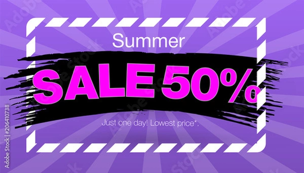 Fototapeta Summer Sale banner template design. layout design. End of season special offer banner. Vector illustration.