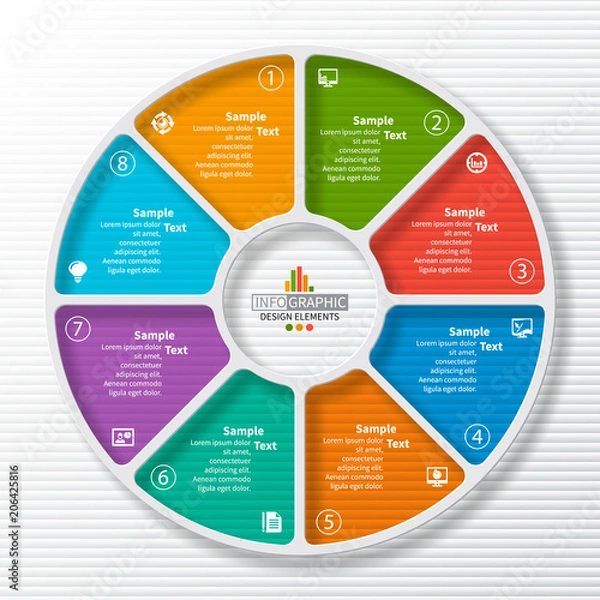 Fototapeta Abstract 3D Paper Infographics