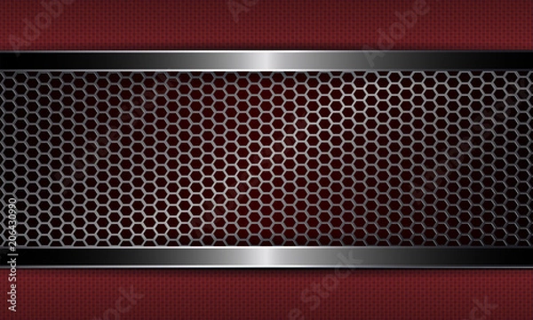 Obraz Geometrical abstract rippled background with a rectangular frame like a metal grille.