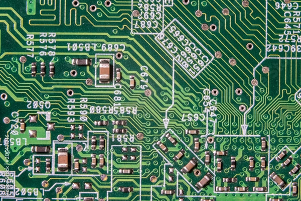 Fototapeta Macro of computer circuit board